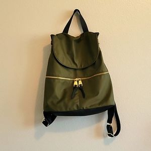 Olive green Steve Madden nylon purse backpack